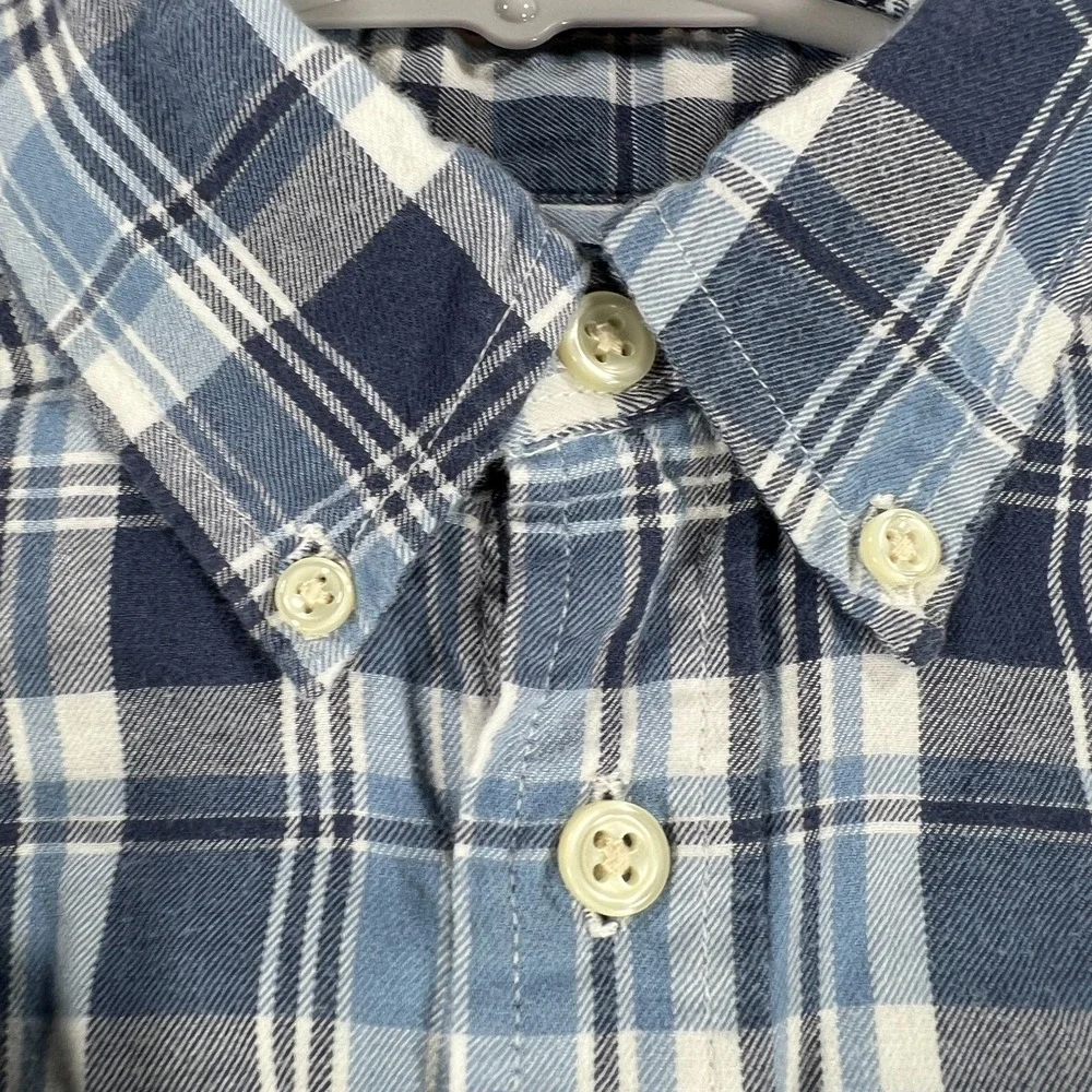 Ralph Lauren Shirt Boys Small Blue Plaid Long Sleeve Button Down Casual School